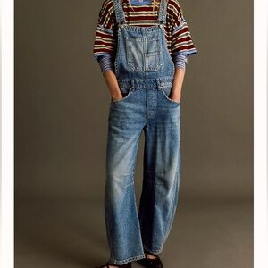 We The Free Good Luck Barrel Overalls sz M